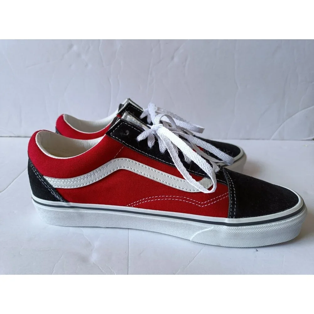Vans Old Skool Shoes OTW Sidewall Black Red Men's Size 8 Low Top VN0A38G1VRH